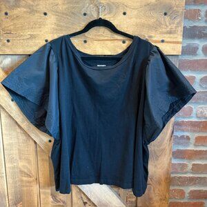 Old Navy Black Flutter Sleeve Top | Women’s Plus Size 3X | Puff Sleeve Tee